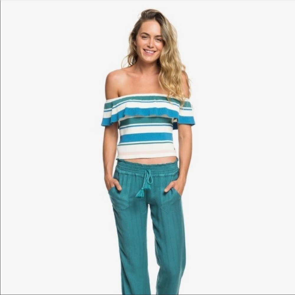 ISO:Roxy Oceanside Dobby Flared Pants Teal
